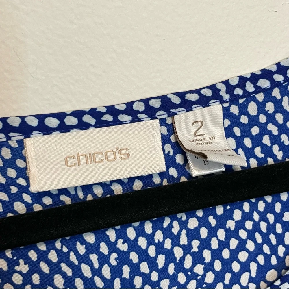 Chico’s Blue and White Button Up Tank Size US Large/Chico’s Size 2 - Picture 2 of 5